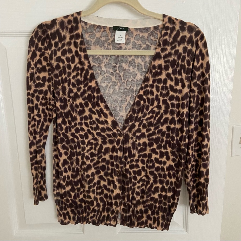 J. Crew V-Neck Cheetah Cardigan